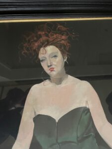 Alexandra Gardner Green Velvet Doll Original figurative painting Scottish artist