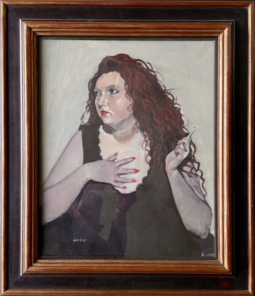 Alexandra Gardner China Doll with Porcelain Hands figurative original painting Scottish artist