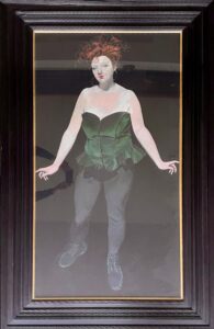 Alexandra Gardner Green Velvet Doll Original figurative painting Scottish artist