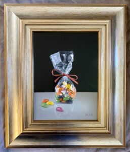 Colin Wilson acrylic still life sweeties jelly beans vintage retro colourful vivid scottish original