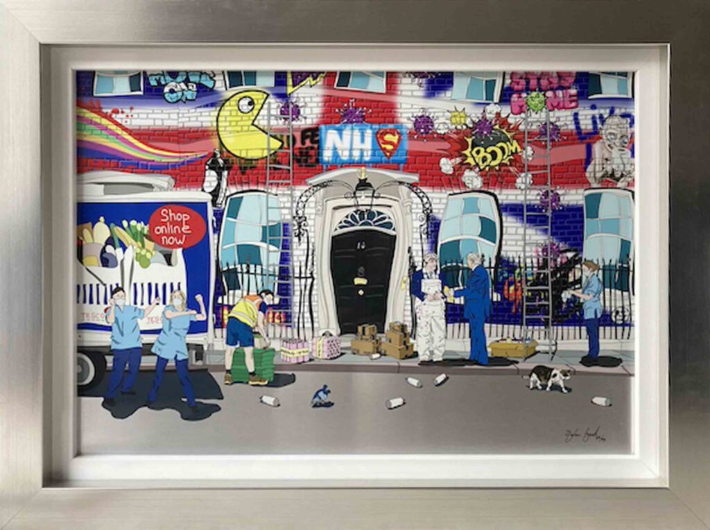 Dylan Izaak vibrant colourful political london tesco nhs contemporary aluminium for sale framed