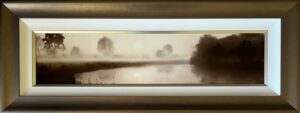 John Waterhouse landscape oil canvas original traditional dreamy misty brown silver framed painting contemporary