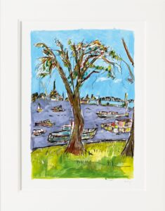 Bob Dylan standard format blue green purple tree vivid colourful 2008 musician print collectable americana