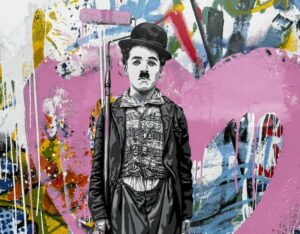 Mr. Brainwash Roundabout Charlie Chaplin Limited Edition Print pop art street art for sale