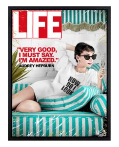 Mr. Sly Mixed Media collage Audrey Hepburn Life Magazine Artwork