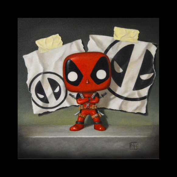 Nigel Humphries Deadpool film marvel comics franchise collectable contemporary artwork painting oil