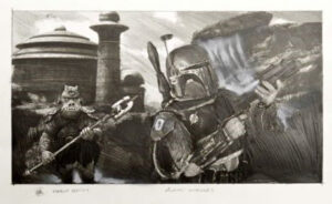 Robert Bailey star wars film franchise paper pencil george lucas modern for sale figurative jedi storm trooper