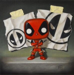 Nigel Humphries Deadpool film marvel comics franchise collectable contemporary artwork painting oil