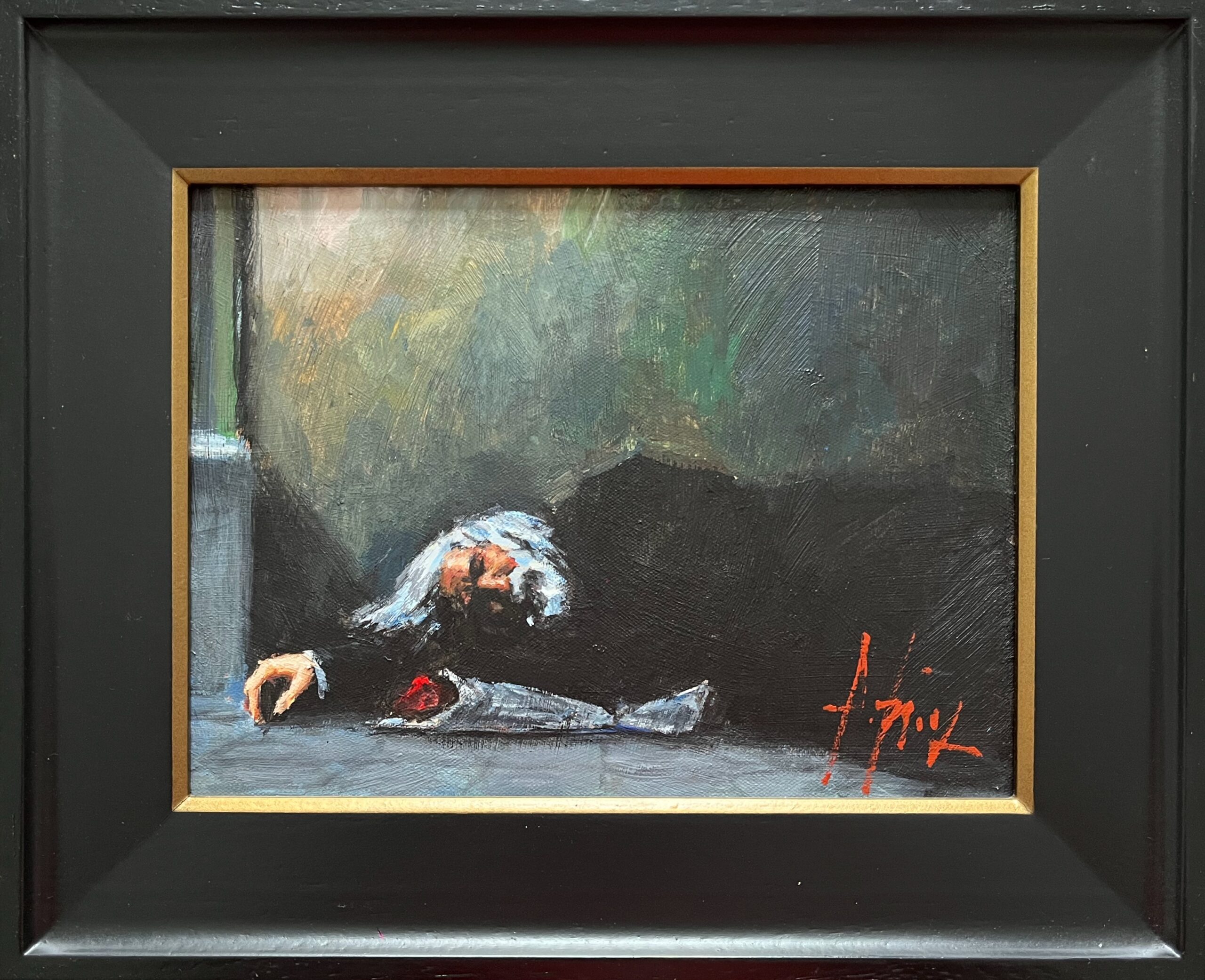 Fabian Perez limited edition romance sad melancholic flowers man figurative contemporary for sale