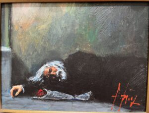 Fabian Perez limited edition romance sad melancholic flowers man figurative contemporary for sale