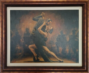 Fabian Perez couple dance tango contemporary dark romantic mystical for sale figurative signed collectable