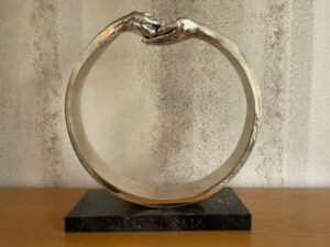 Lorenzo Quinn Give & Take III Silver Plated sculpture