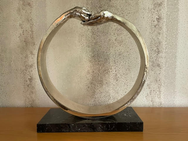 Lorenzo Quinn Give & Take III Silver Plated sculpture