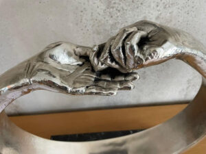 Lorenzo Quinn Give & Take III Silver Plated sculpture