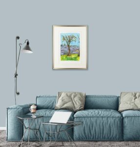 Bob Dylan singer tree landscape contemporary for sale print blue green natural landscape giclee for sale franchise famous