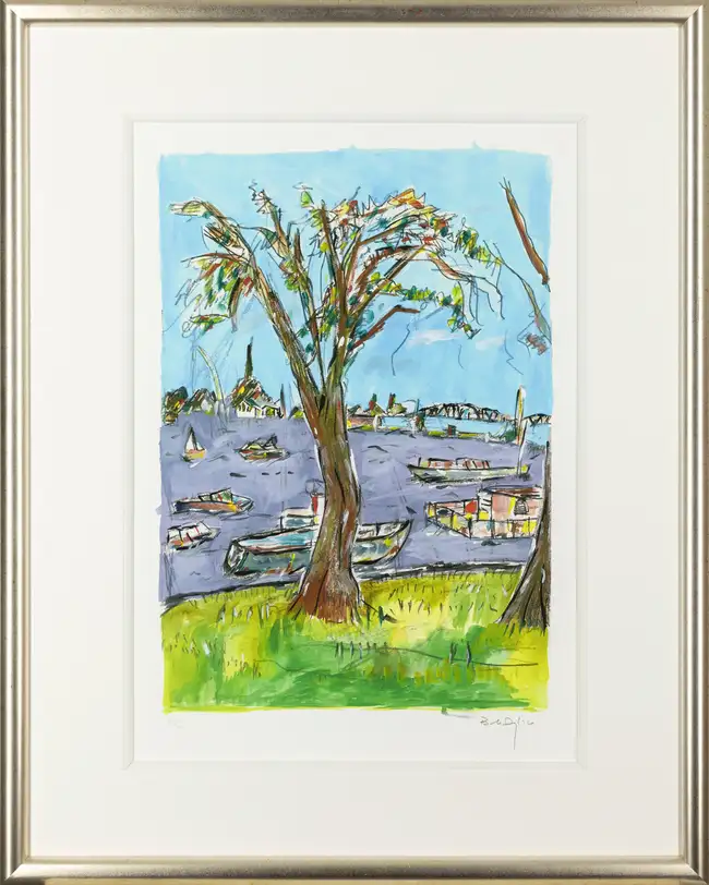 Bob Dylan singer tree landscape contemporary for sale print blue green natural landscape giclee for sale franchise famous