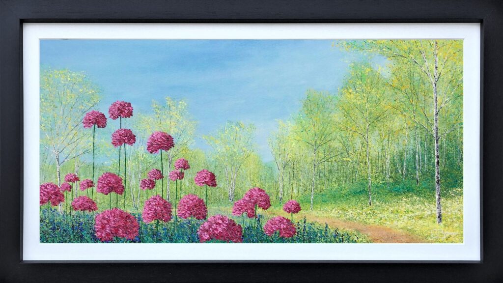 Original Chris Bourne acrylic on canvas landscape Summer Bouquet