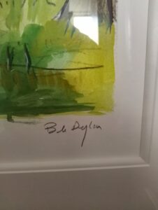 Bob Dylan singer tree landscape contemporary for sale print blue green natural landscape giclee for sale franchise famous