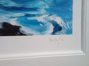 Bob Dylan contemporary landscape sea scape collectable rare edition blue light house coast rock sea waves marine