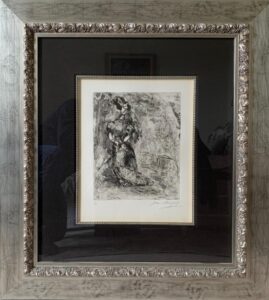 Marc Chagall lithograph vintage modern art picasso voltaire french Parisian collectable investment framed unique rare monochrome black white