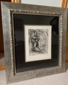 Marc Chagall lithograph vintage modern art picasso voltaire french Parisian collectable investment framed unique rare monochrome black white