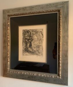 Marc Chagall lithograph vintage modern art picasso voltaire french Parisian collectable investment framed unique rare monochrome black white