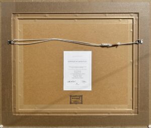 back of framed artwork titled 'You Don’t Know How Much I Miss You' by Jeff Rowland