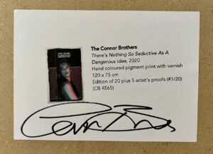 Label for 'There's Nothing So Seductive As A Dangerous Idea' by The Connor Brothers.