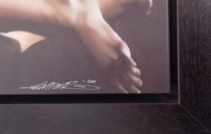 close-up of artwork signature by artist Temper
