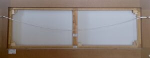 back view of a stretched canvas artwork