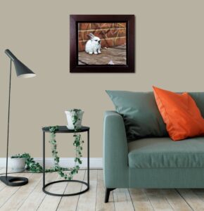artwork Bouncer by Paul James on wall in modern living room