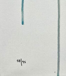 abstract artwork titled 'Cowslip' by Robert Oxley featuring minimalist paint drips