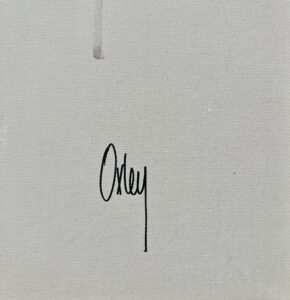 signature of artist Robert Oxley on canvas