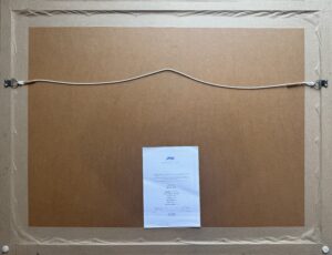 back of framed artwork titled 'just a taste' by Todd White