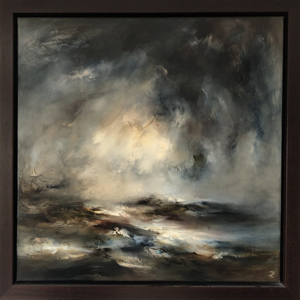abstract painting of moonlit waters by Chris and Steve Rocks